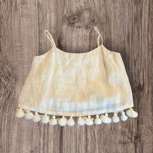 Club Monaco White Linen Cropped Tank Top Size XS
